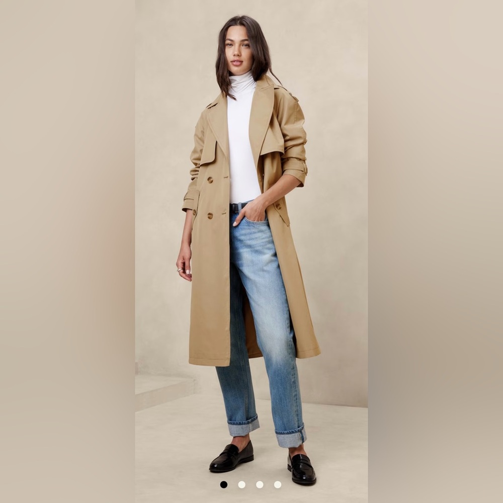 Banana republic timeless trench coat size small petite